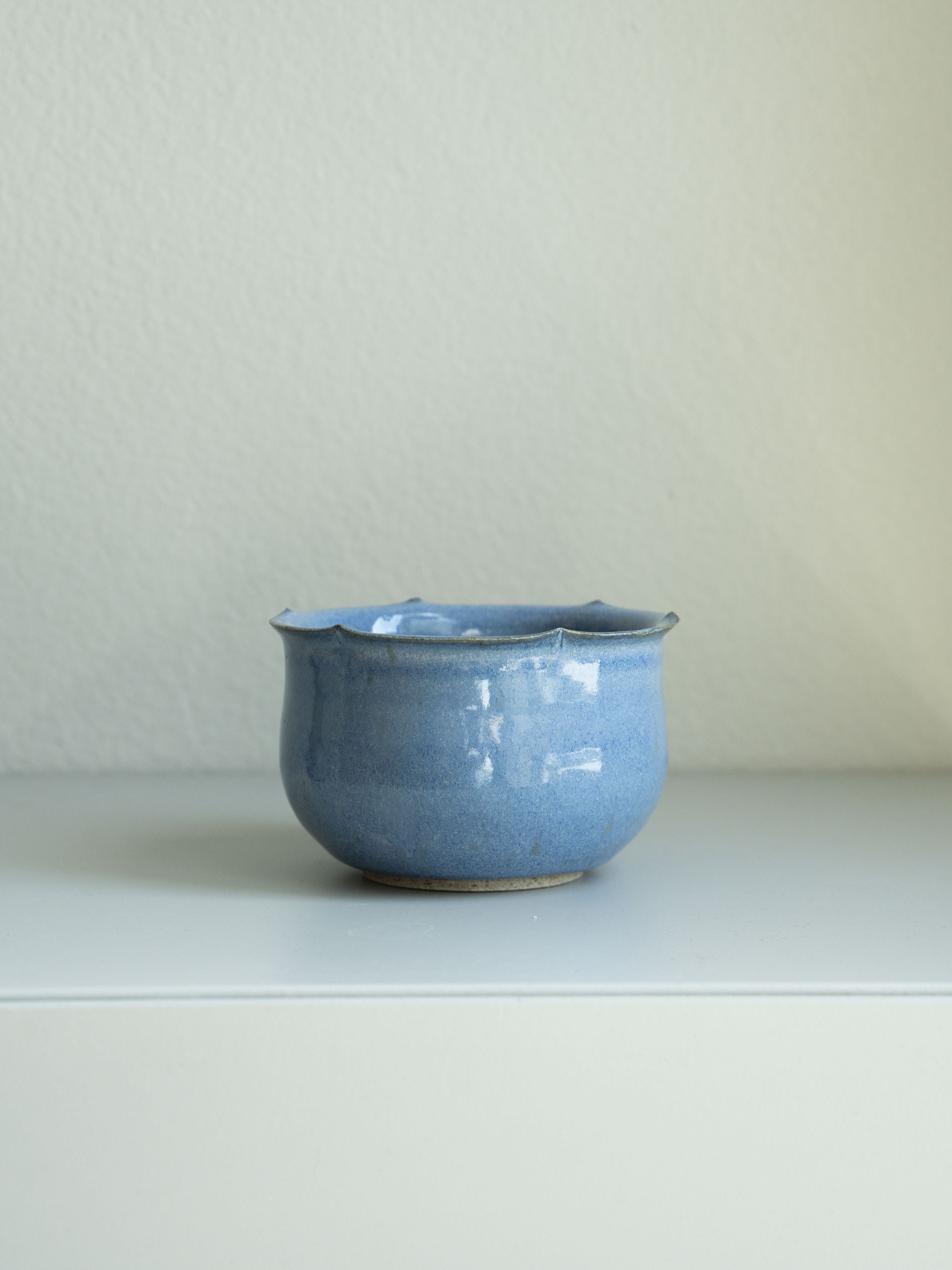 Sky Blue Glazed Petal Bowl, detail 1