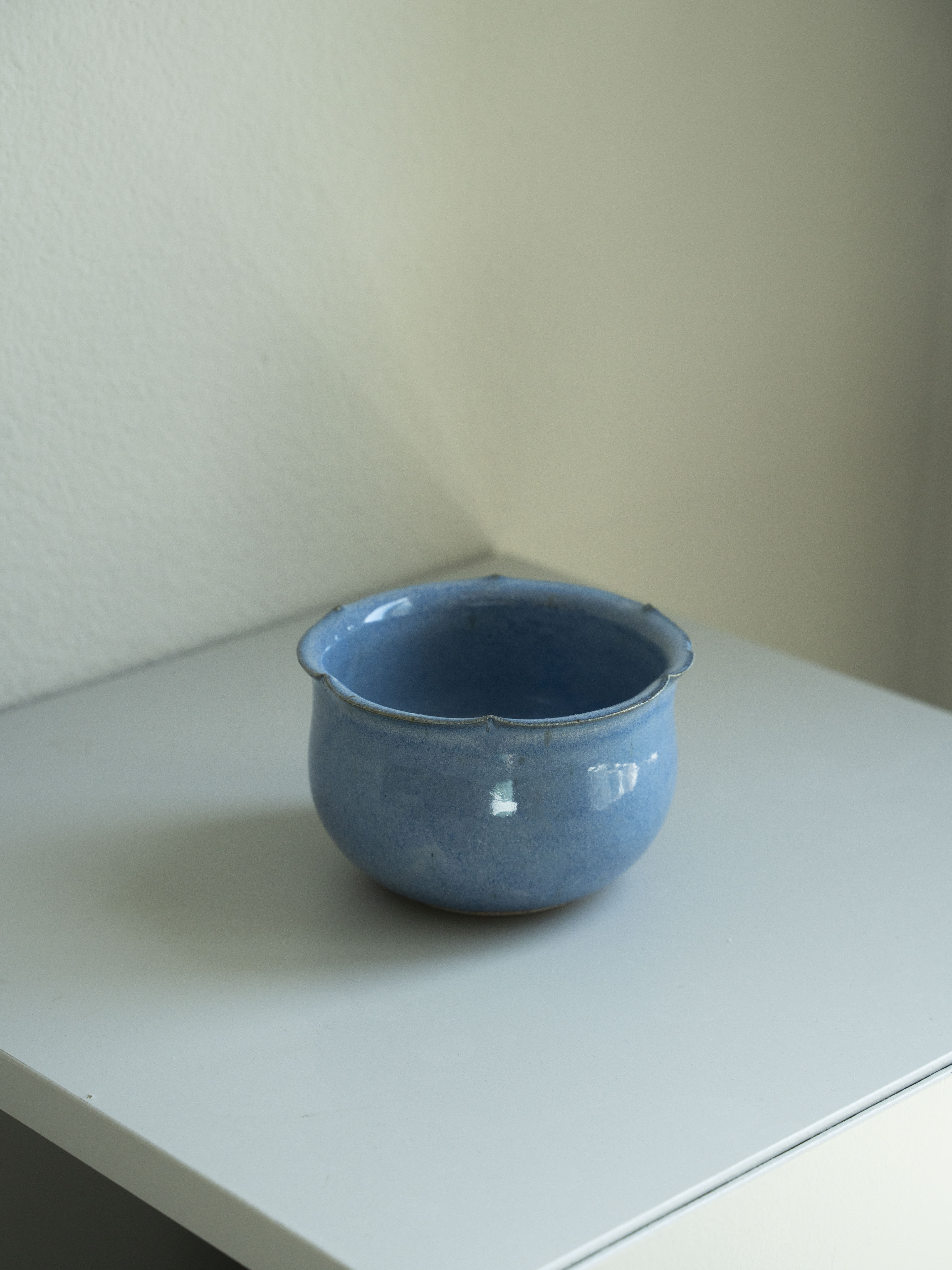 Sky Blue Glazed Petal Bowl, detail 2