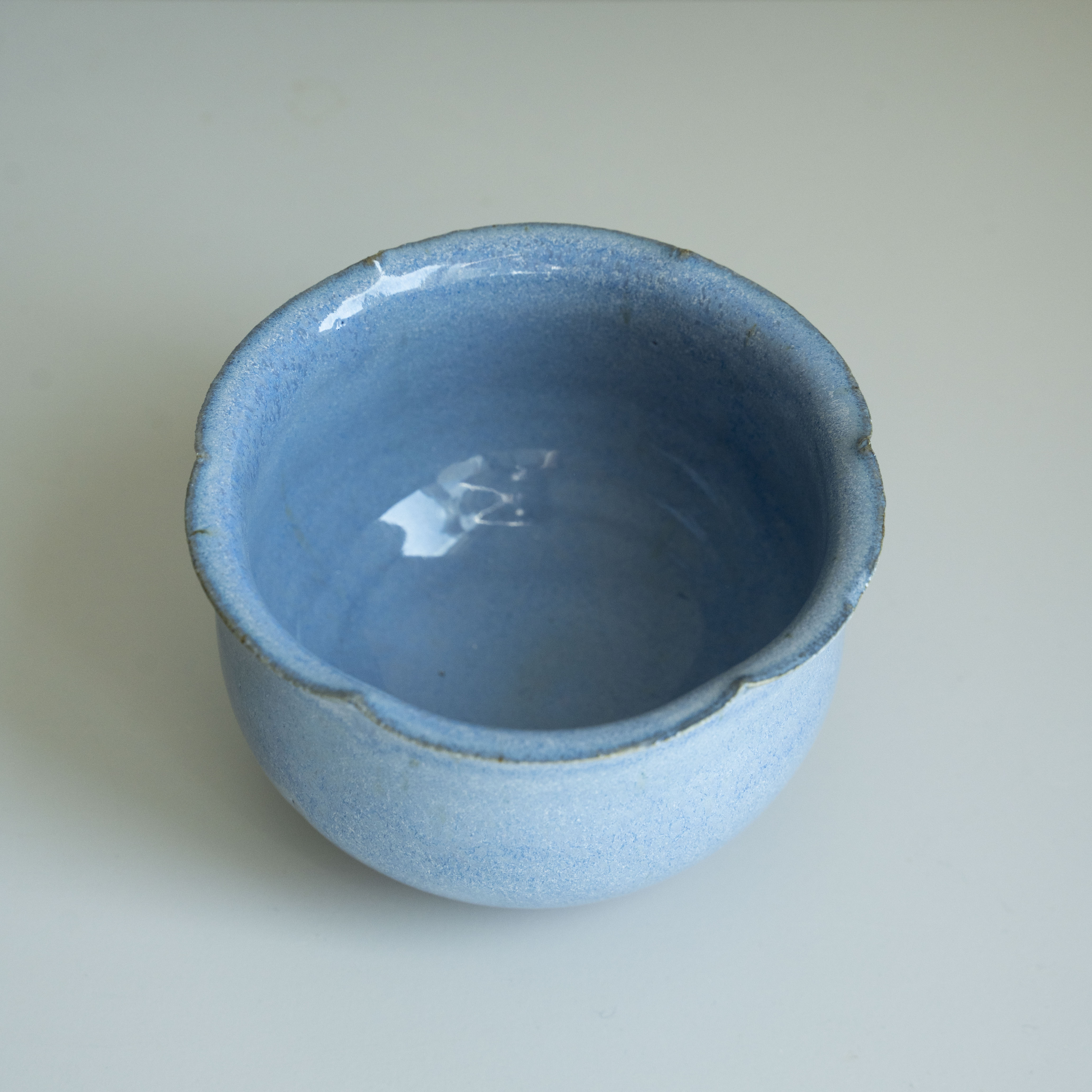 Sky Blue Glazed Petal Bowl, detail 6