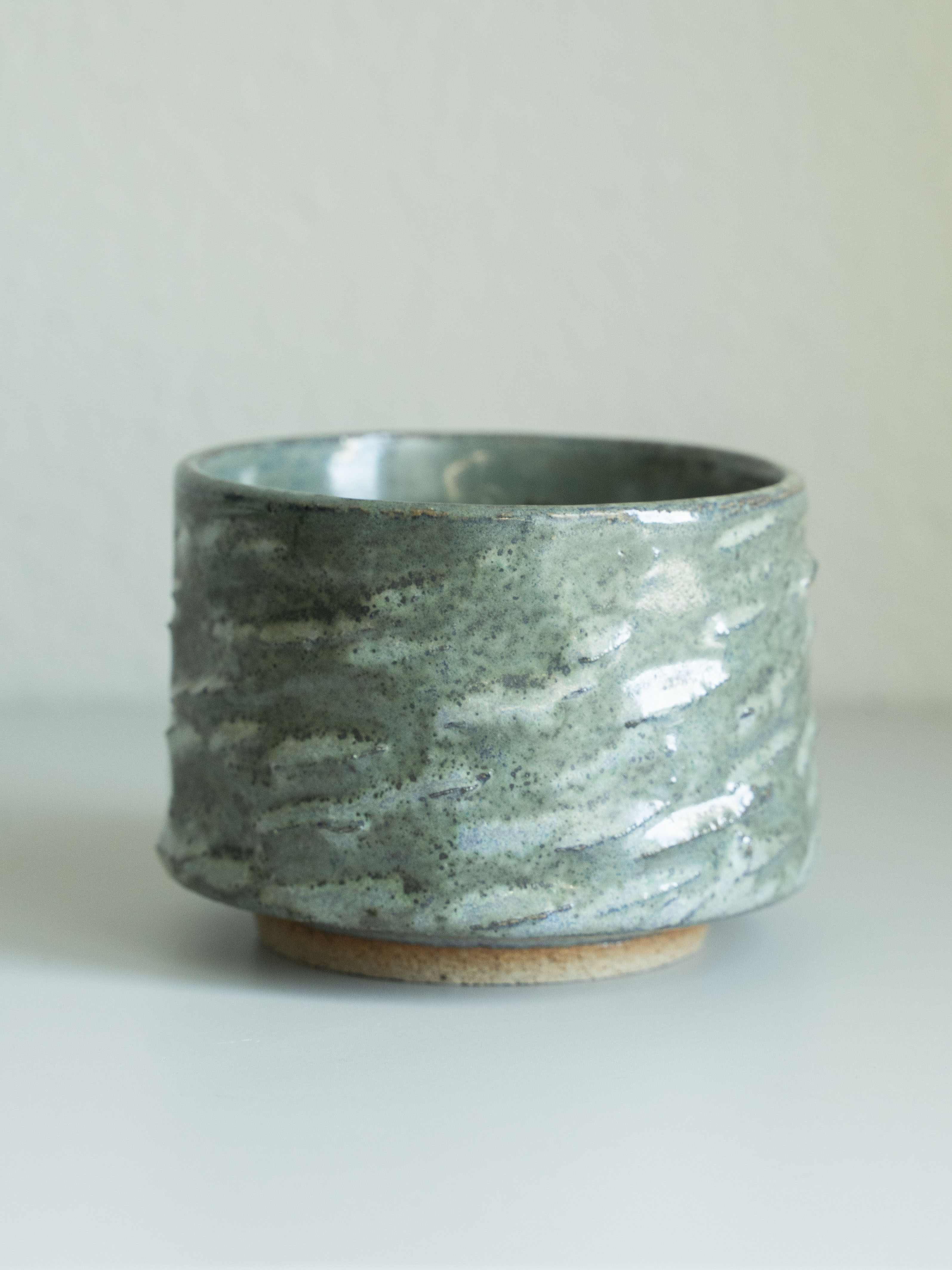 Celadon Carved Tea Cup, detail 2