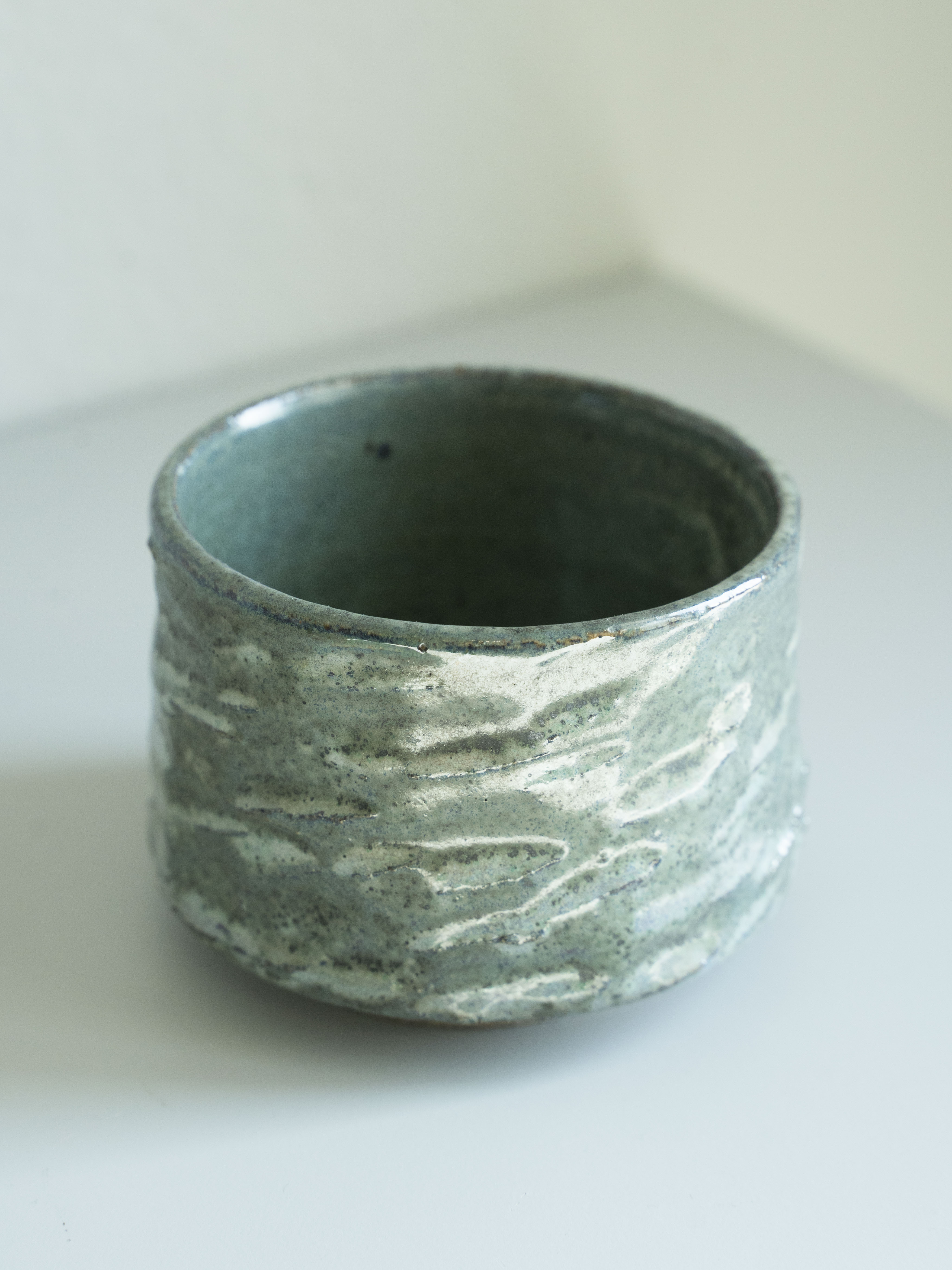 Celadon Carved Tea Cup, detail 4