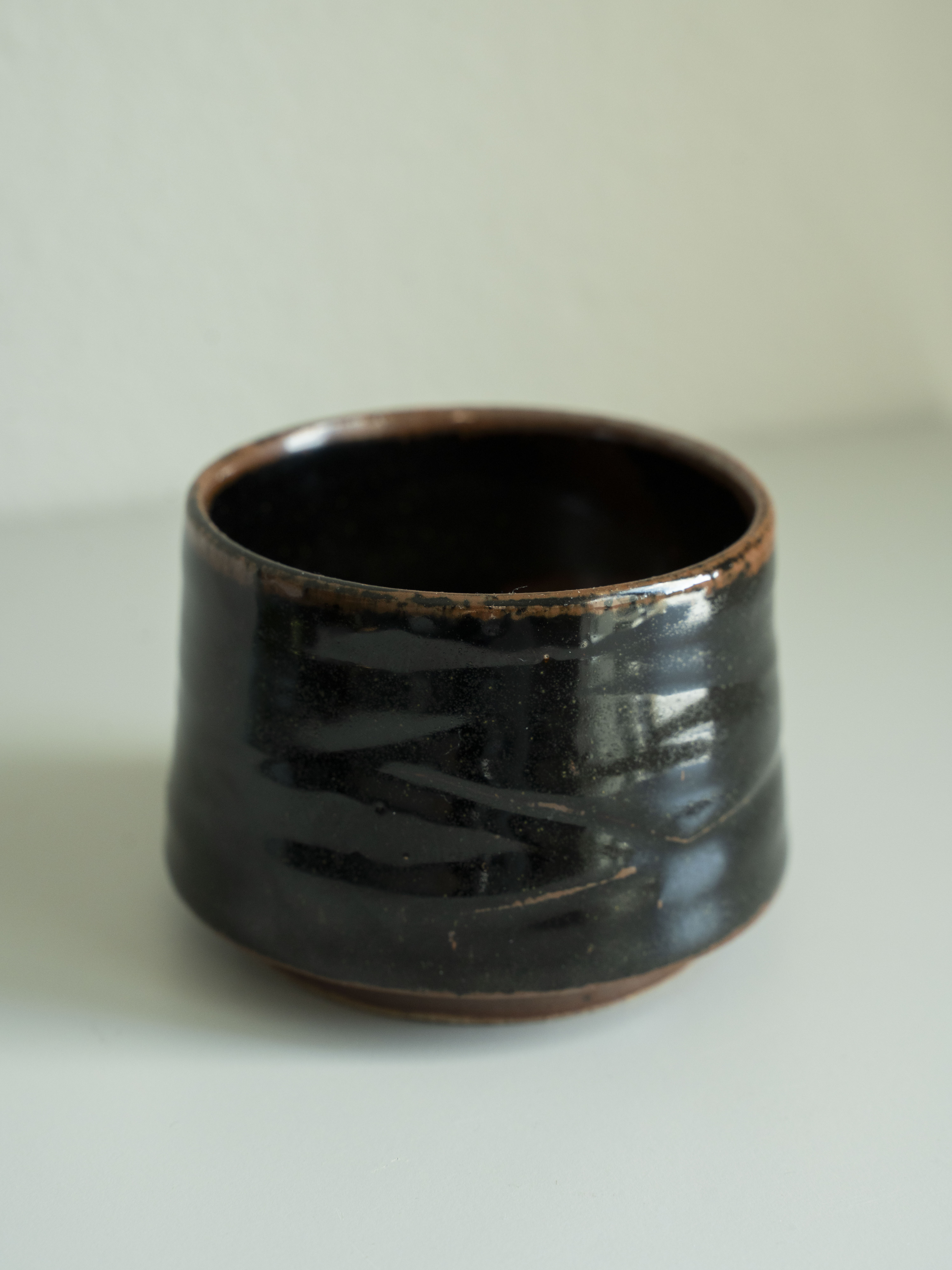 Black Glazed Carved Tea Cup, detail 2