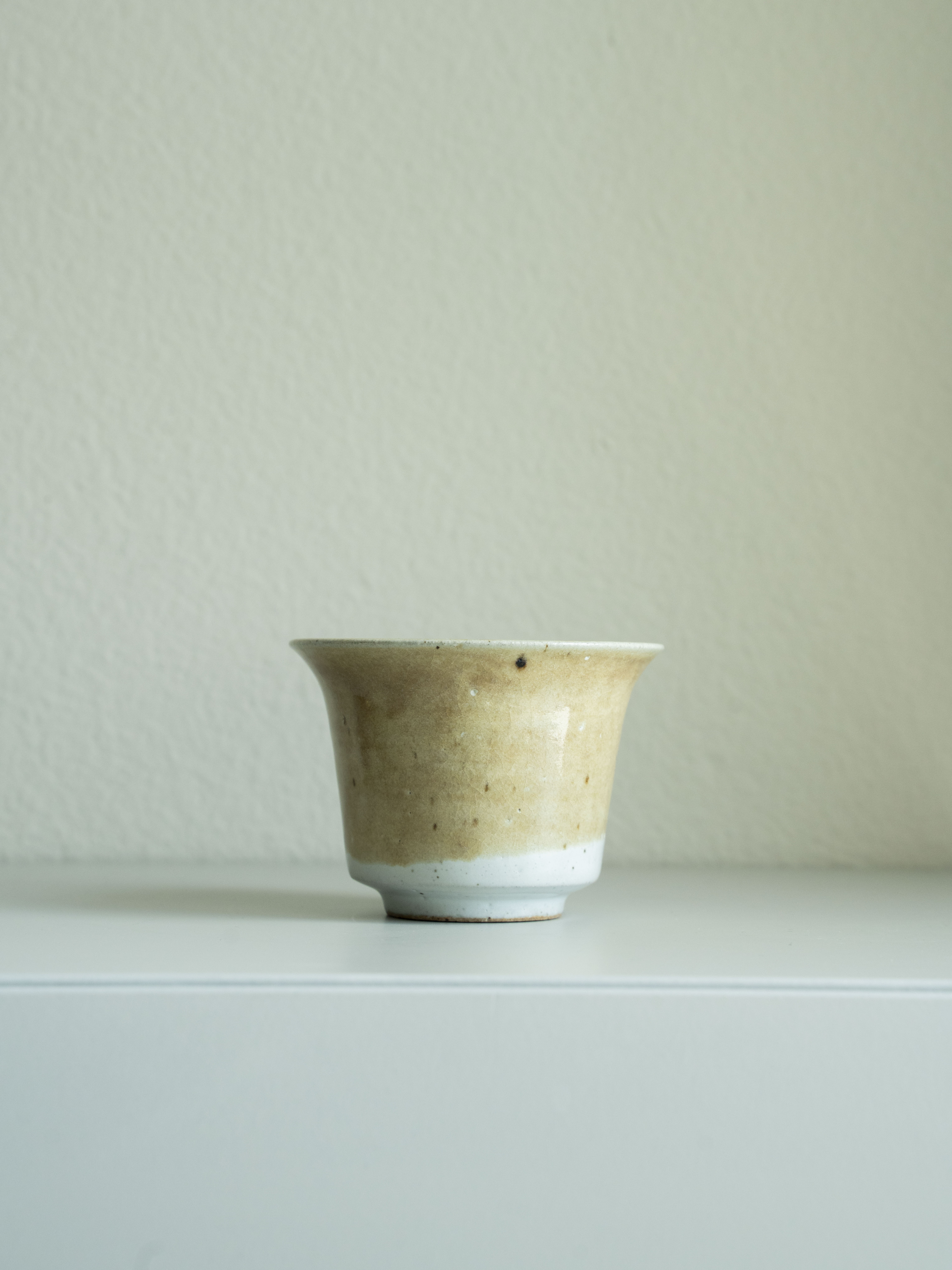 Yellow Glazed Flared Tea Cup, detail 1