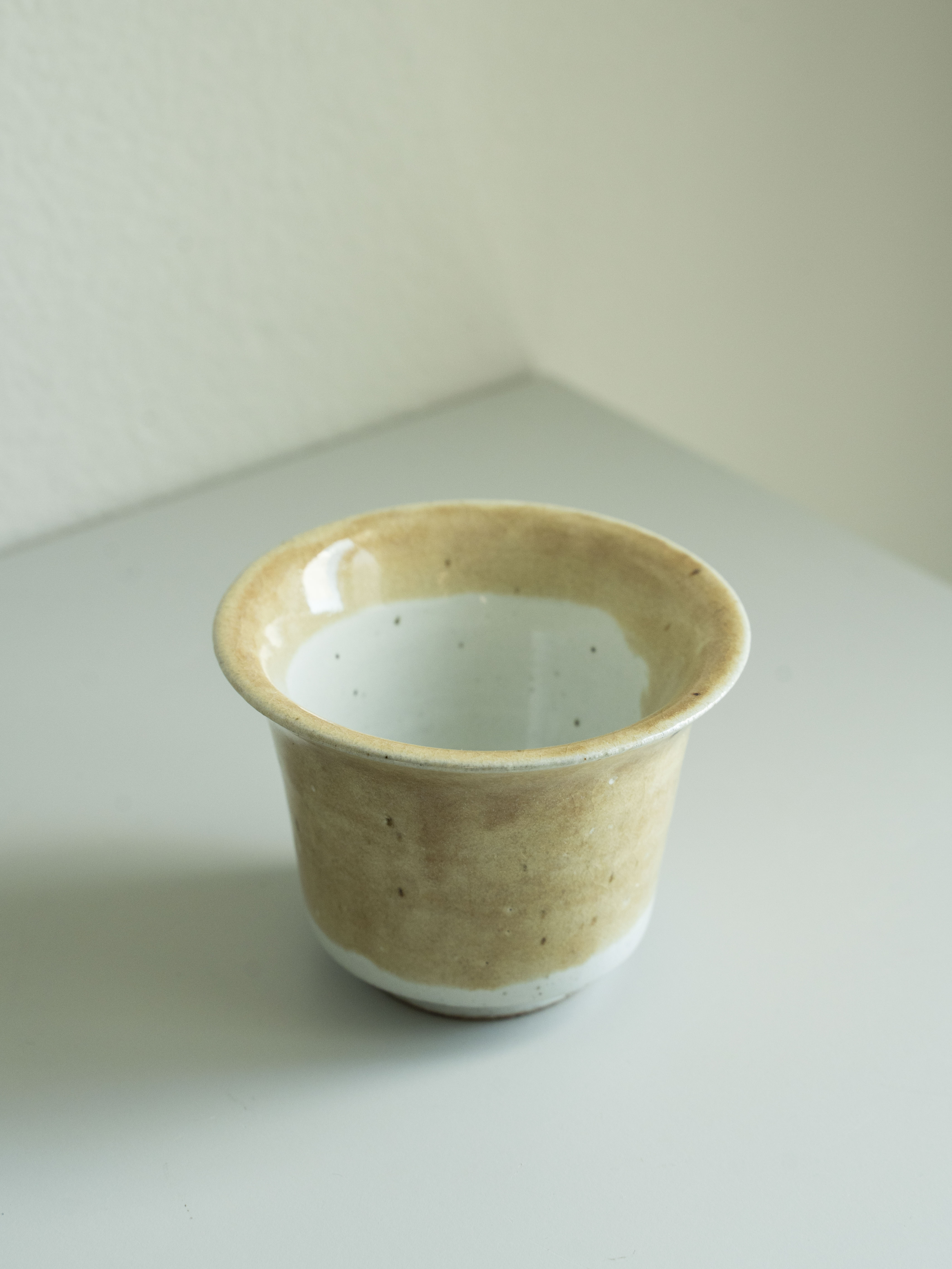 Yellow Glazed Flared Tea Cup, detail 3