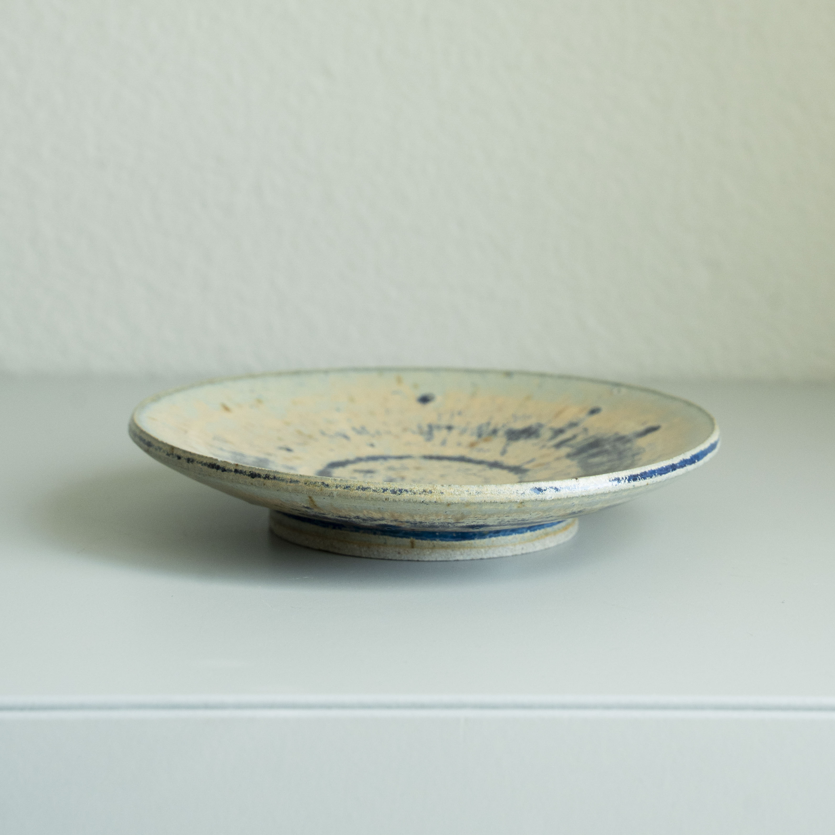Variegated Blue Glazed Dish, detail 1