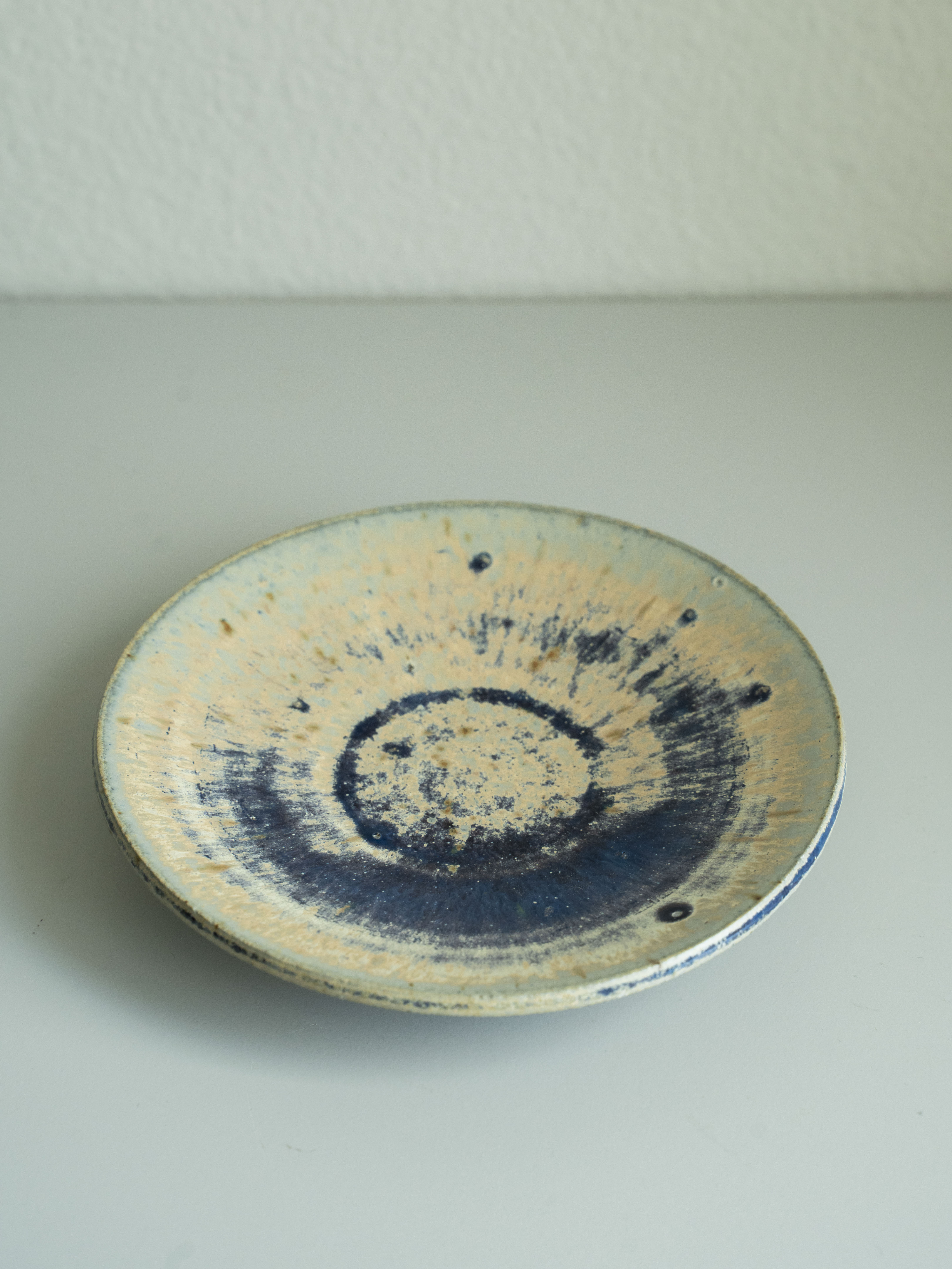 Variegated Blue Glazed Dish, detail 2