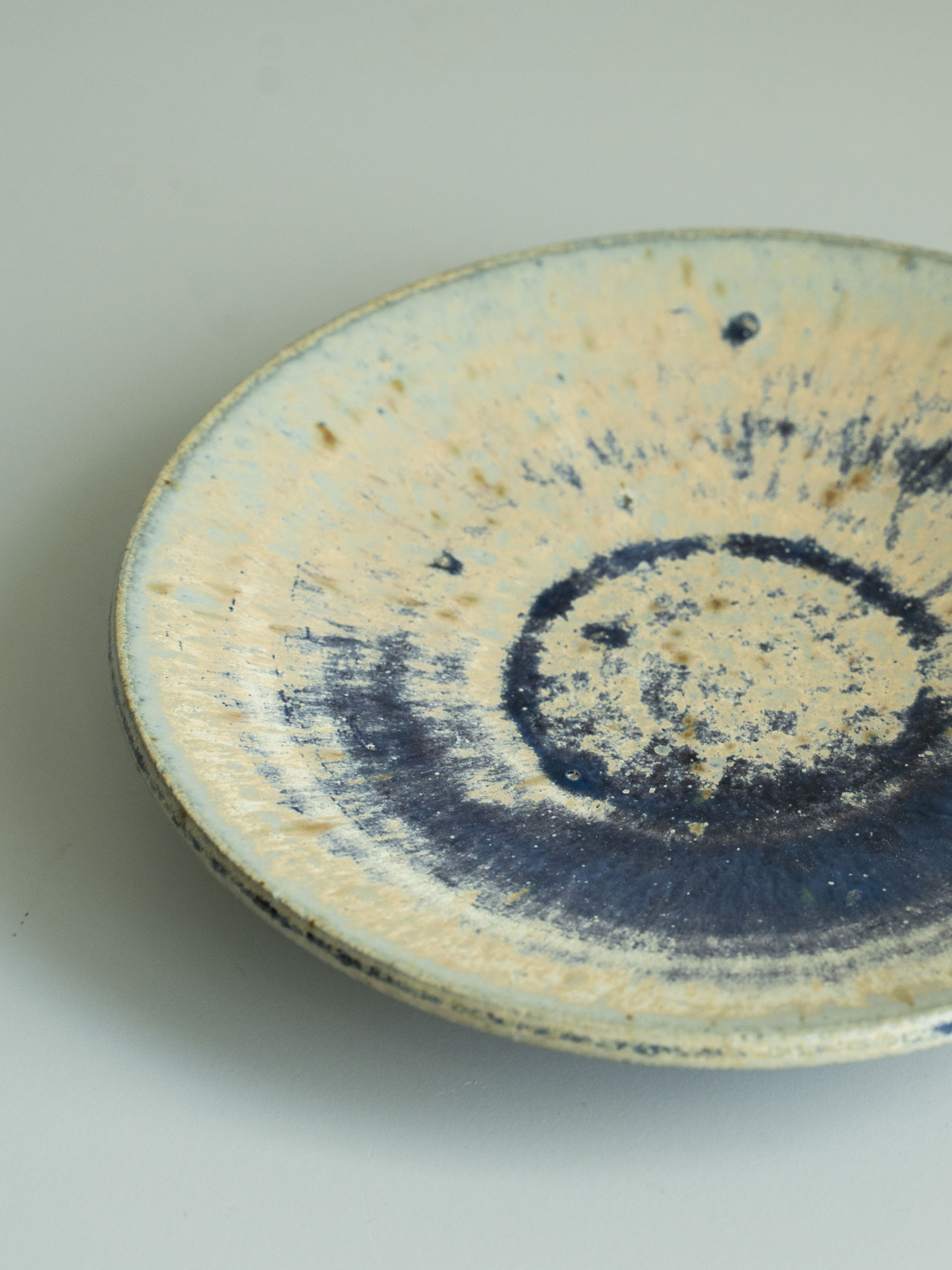 Variegated Blue Glazed Dish, detail 3