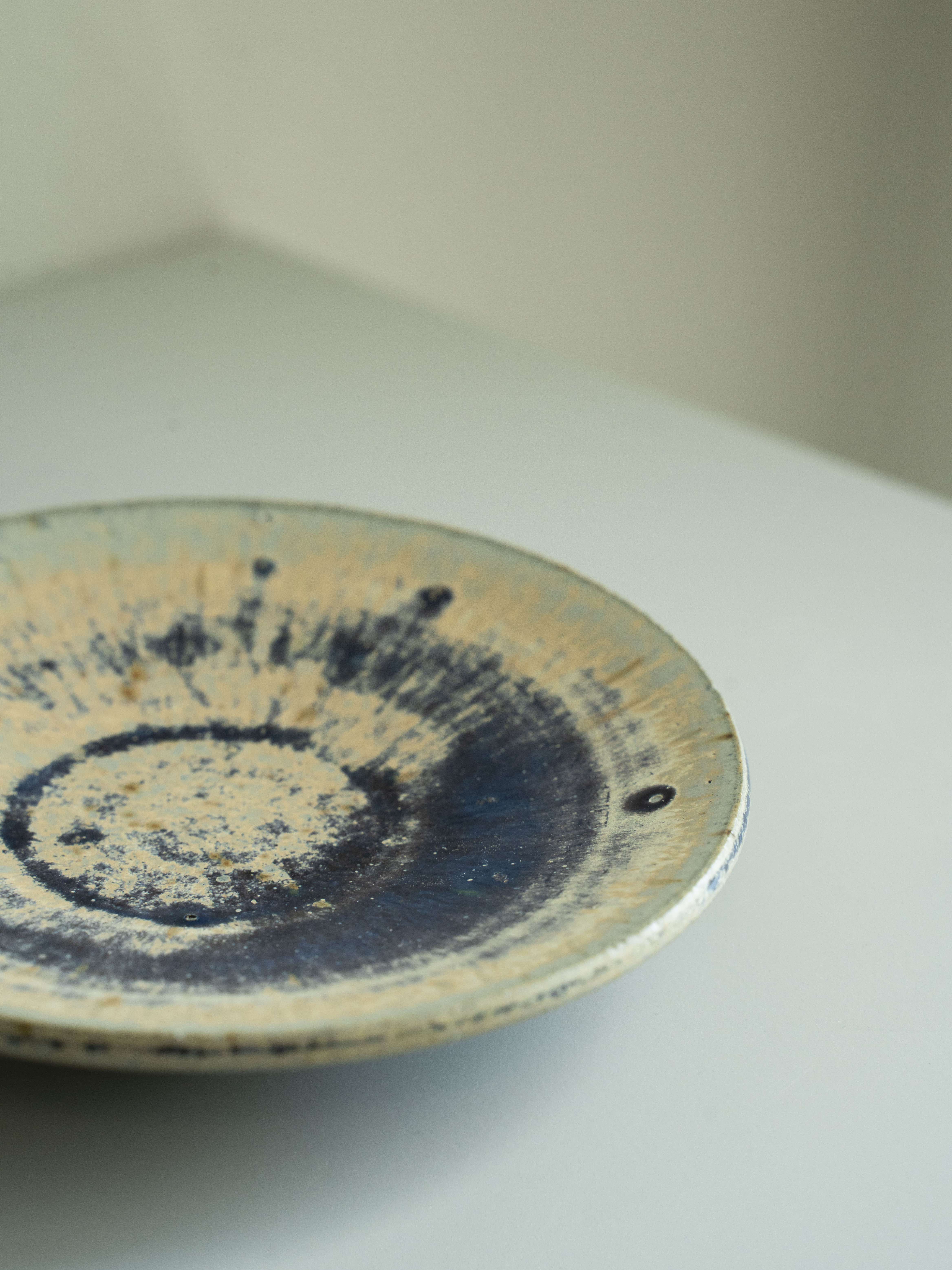 Variegated Blue Glazed Dish, detail 4