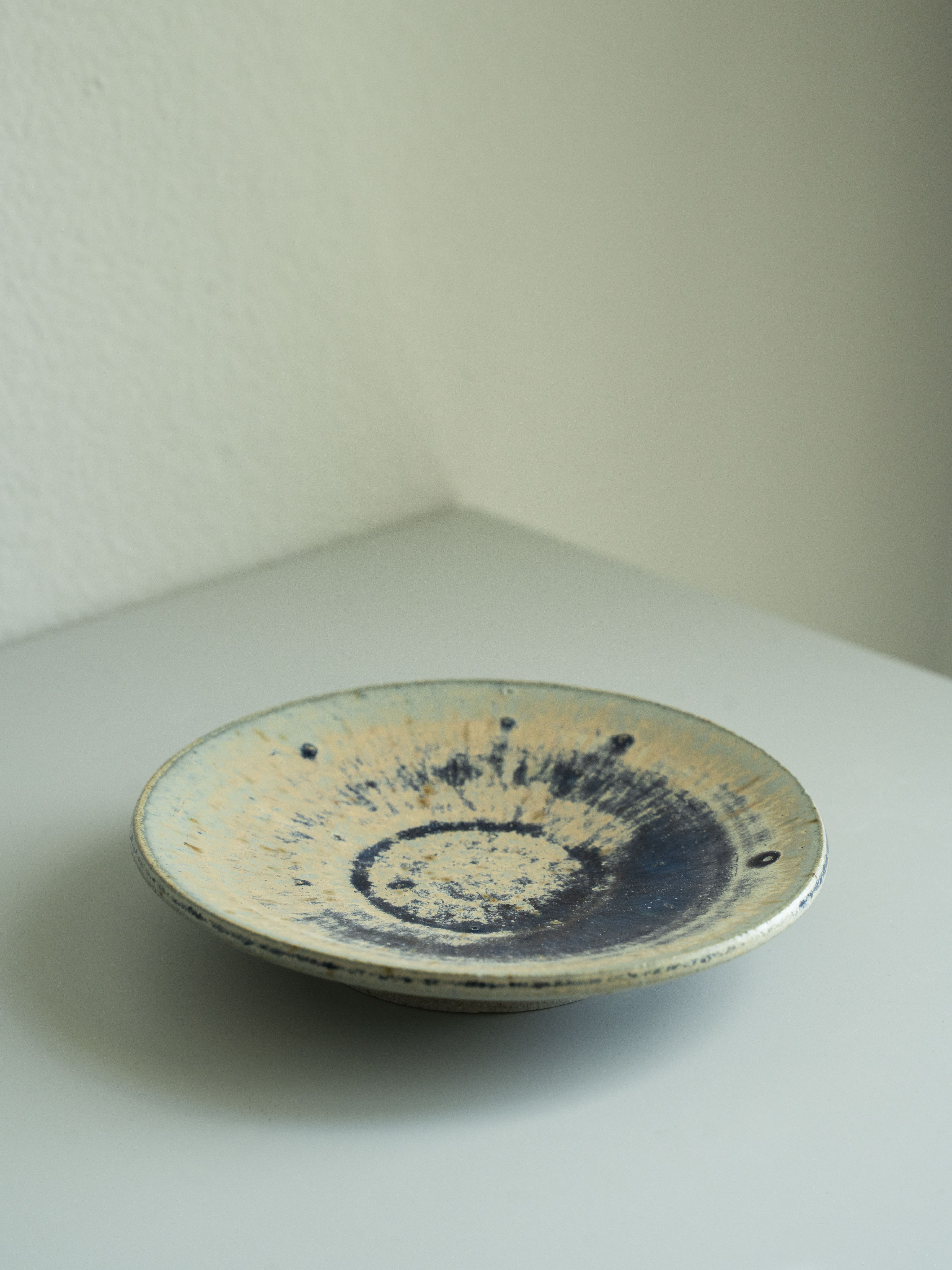 Variegated Blue Glazed Dish, detail 5