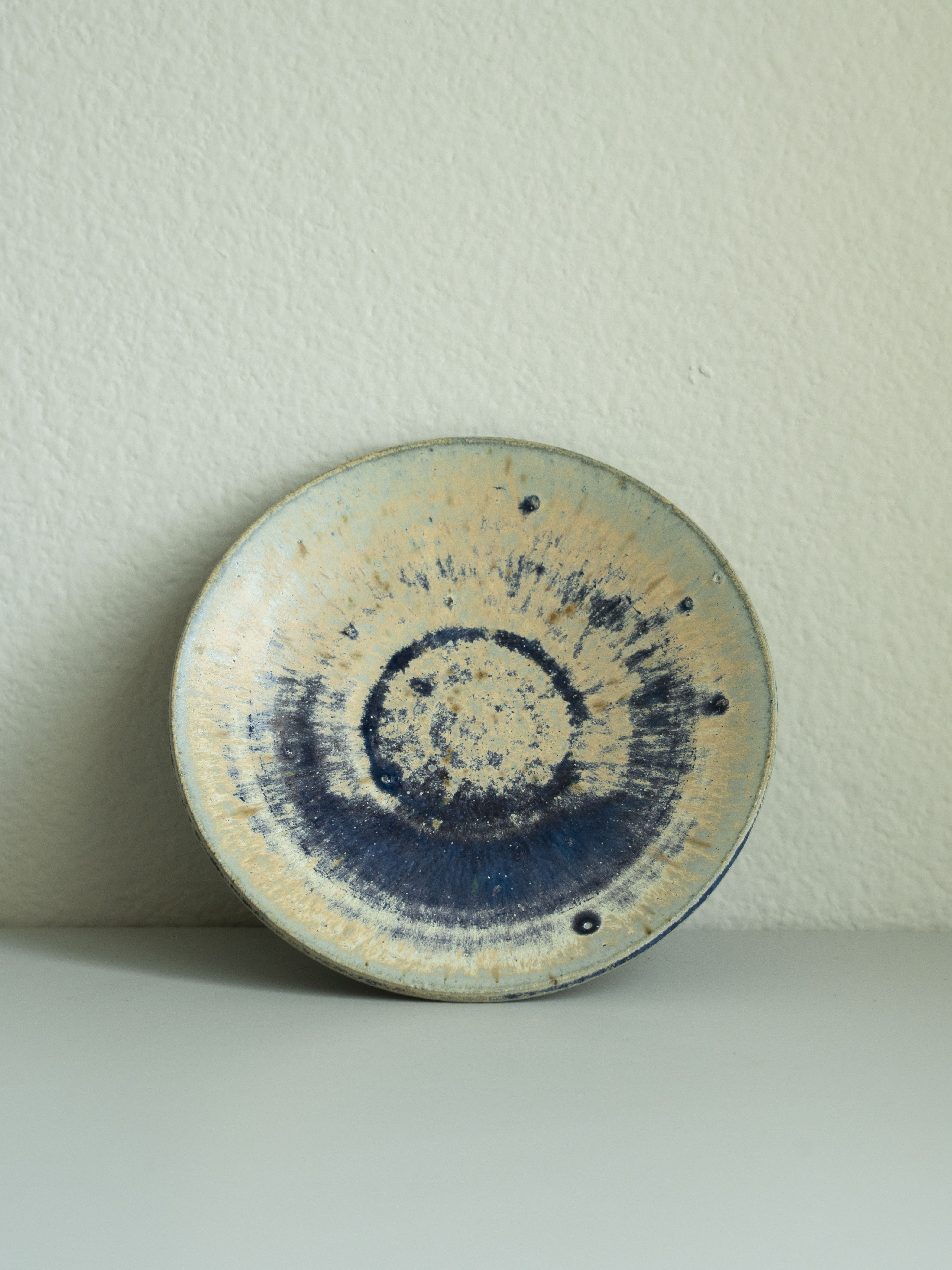 Variegated Blue Glazed Dish, detail 6