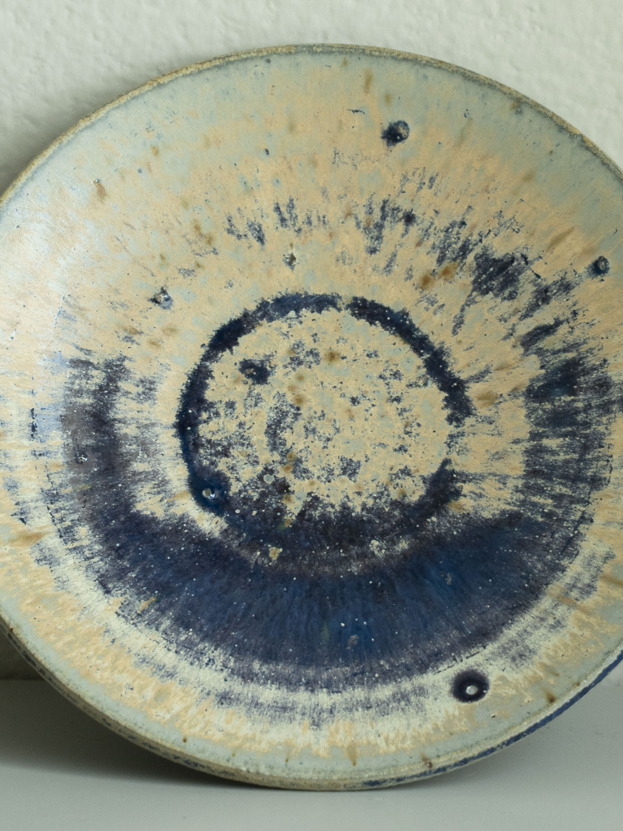 Variegated Blue Glazed Dish, detail 7