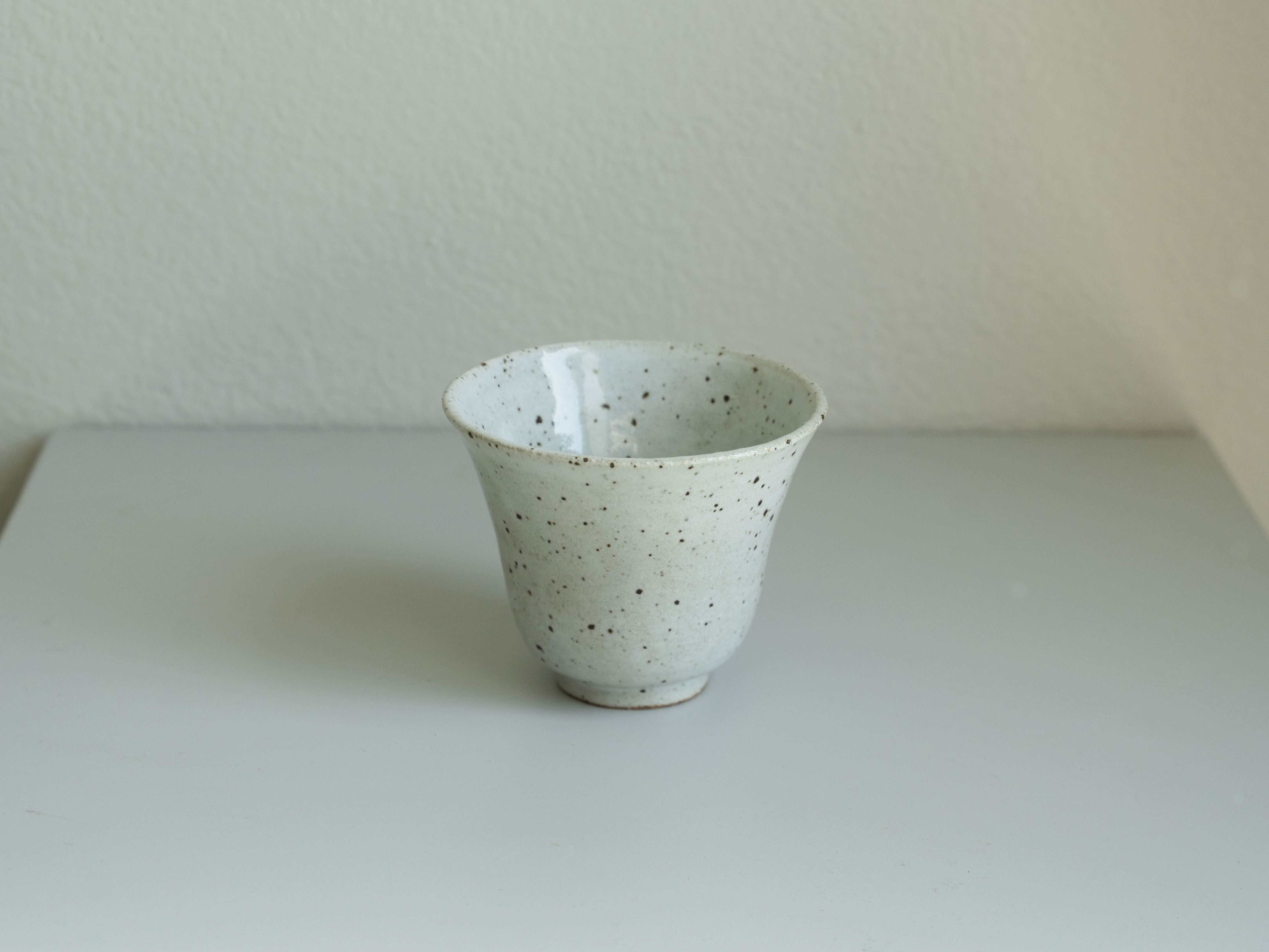 White Glazed Flared Tea Cup, main view