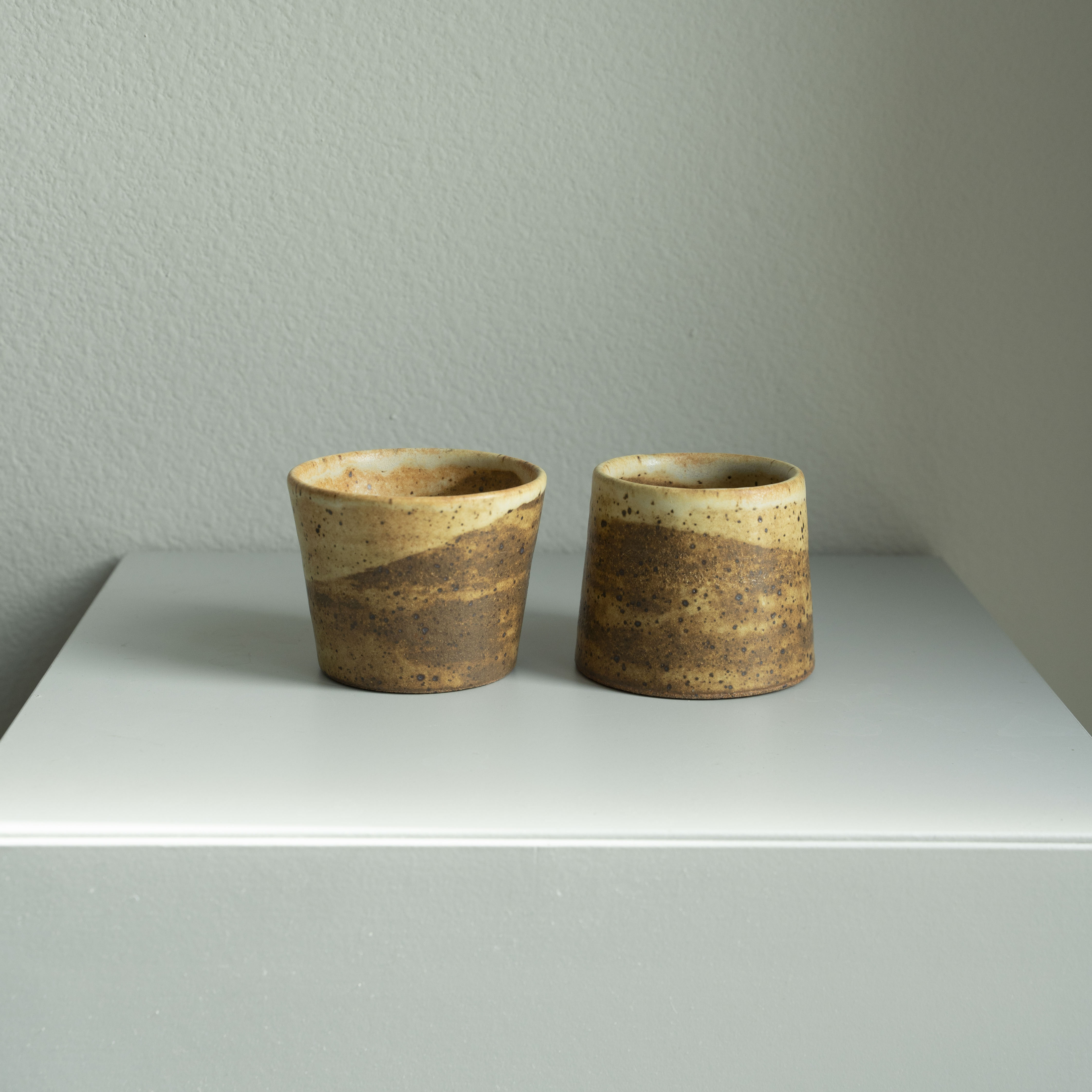 Shino Tea Cup Pair, detail 1