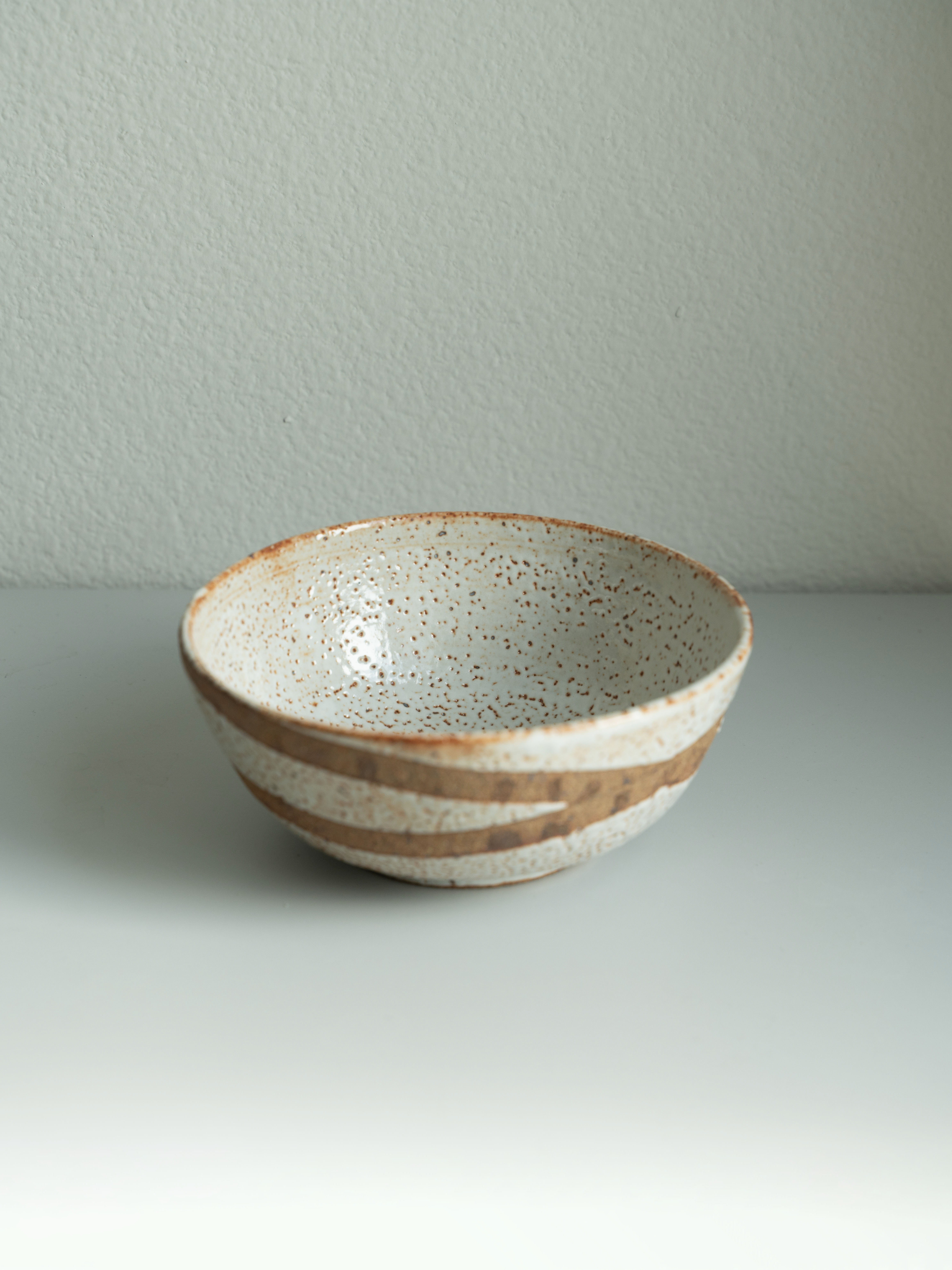 White Striped Bowl, detail 2
