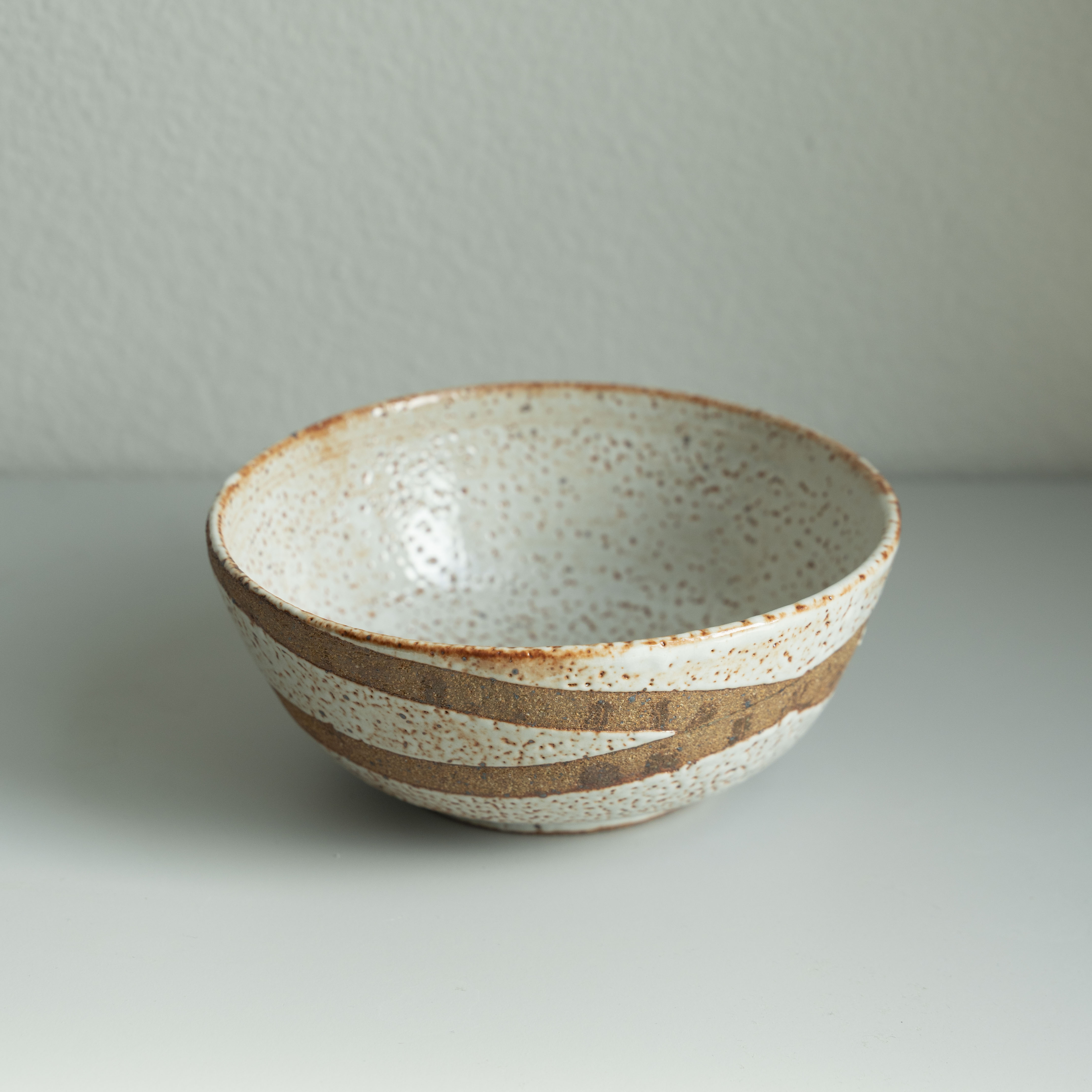 White Striped Bowl, detail 3